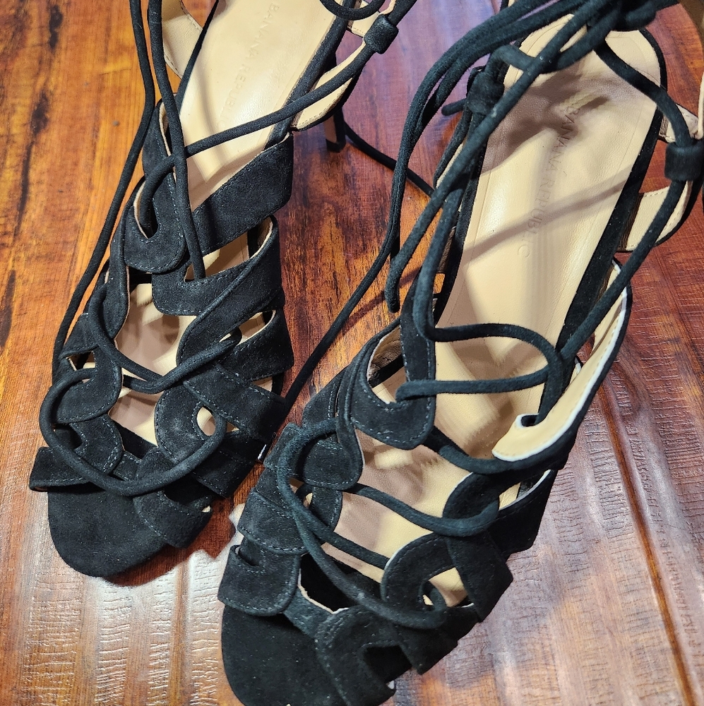 Banana Republic Black Lace-Up Heels